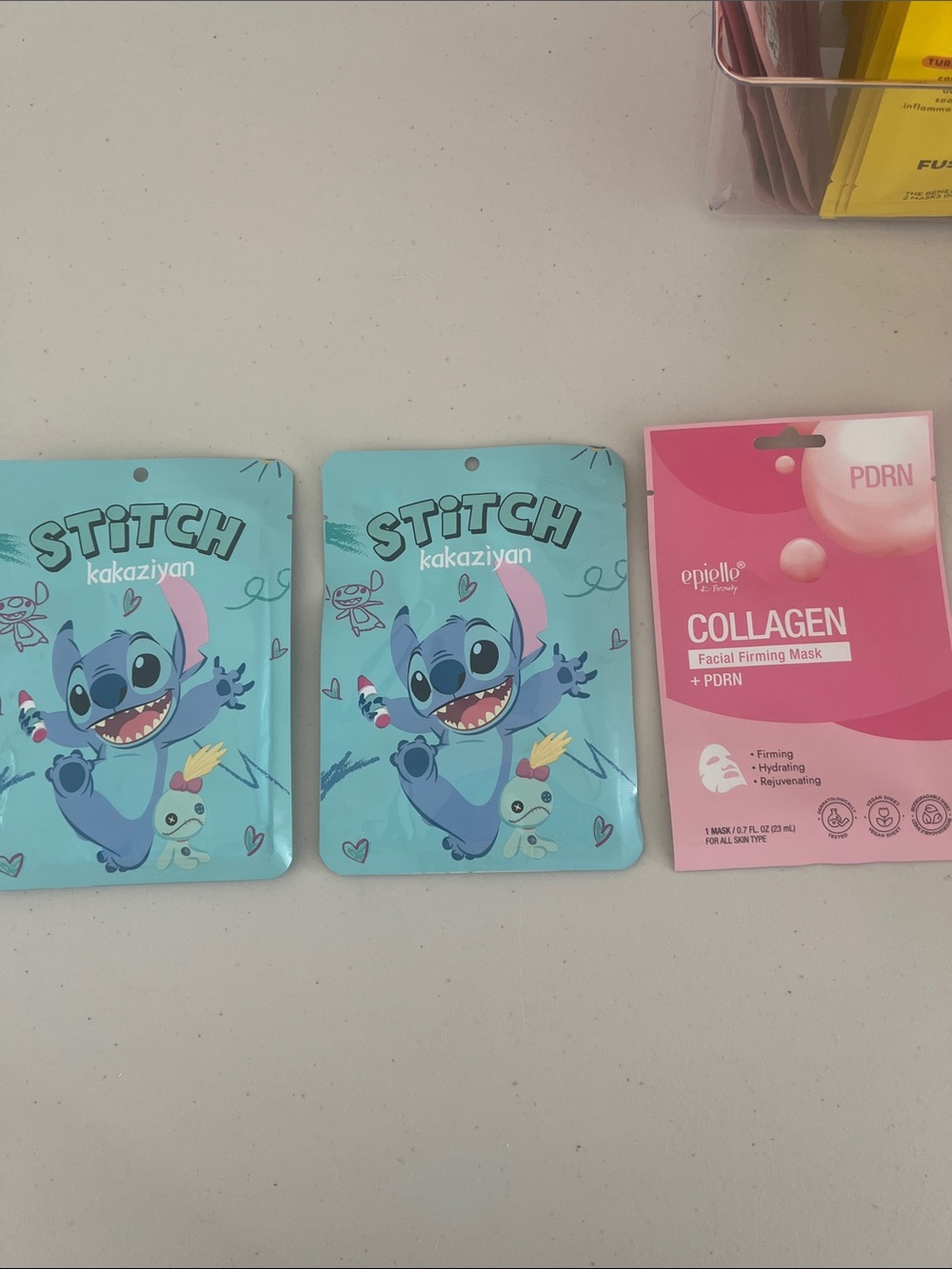 3 pack Stitch Kakaziyan Face Masks + Pink Collagen Facial Mask